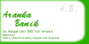 aranka banik business card